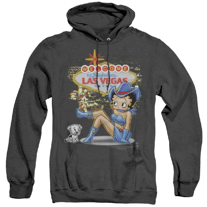 cozy hooded sweatshirtBetty Boop Welcome Las Vegas - Heather Pullover Hoodie