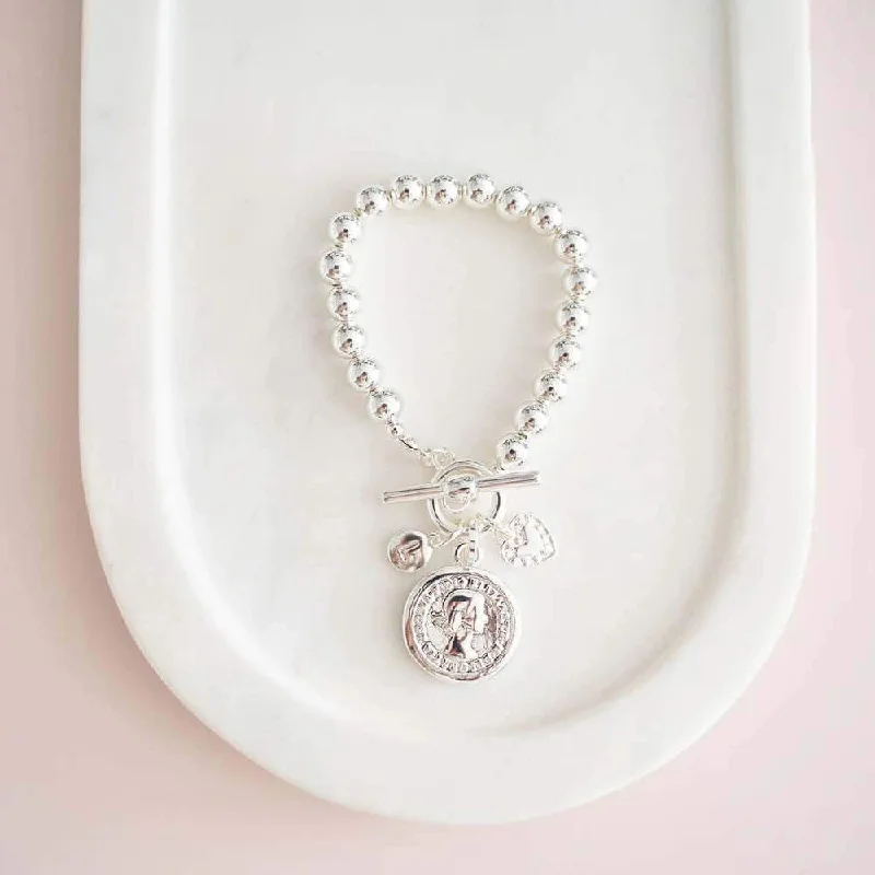 printed dressLimited Edition | Silver Beads & Coin Bracelet