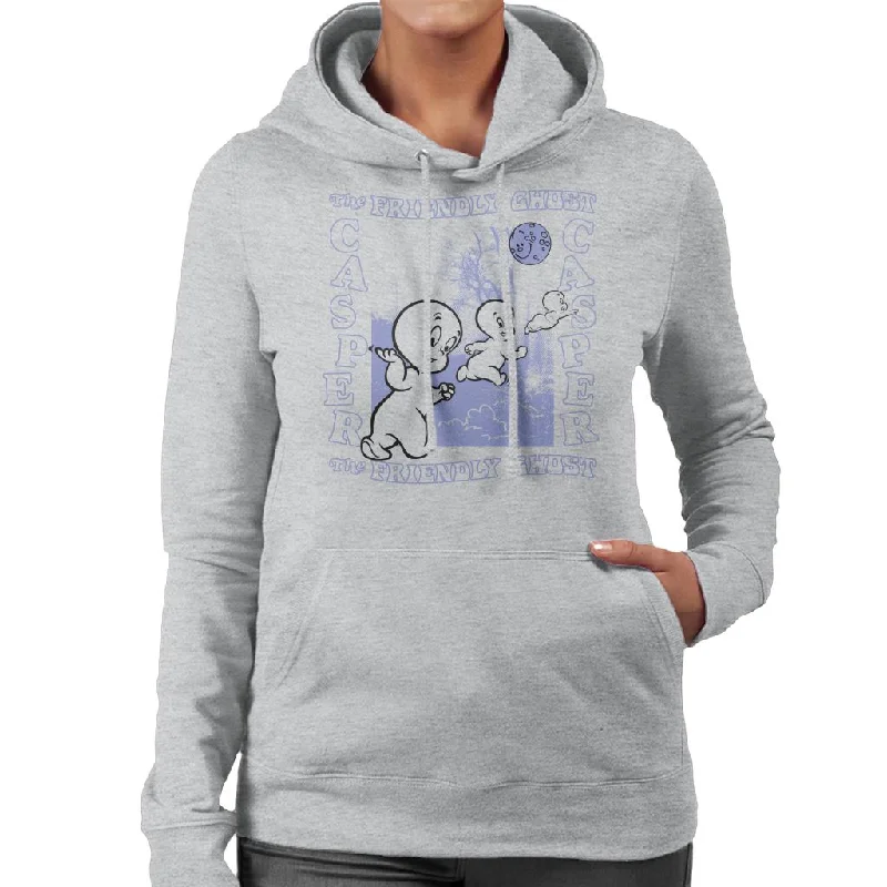 oversized pullover sweatshirtCasper The Friendly Ghost Forest Moon Women's Hooded Sweatshirt