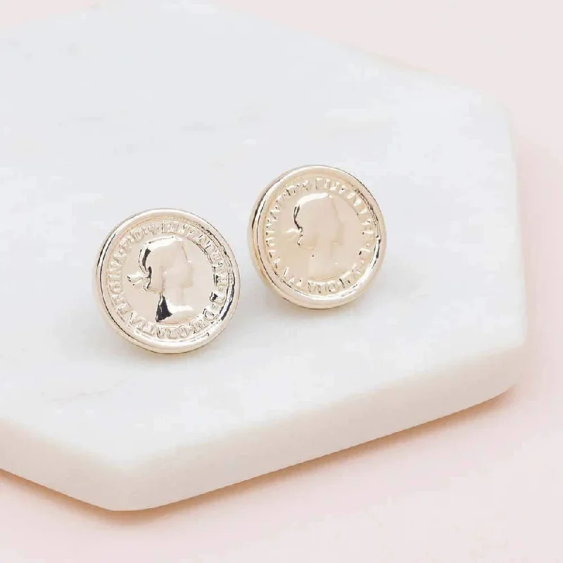 ruched dressSmall Yellow Gold Coin Earring