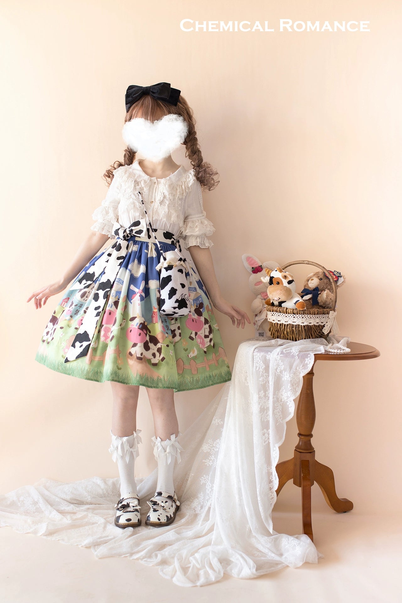 romantic dressChemical Romance~Sweetheart Farm~Sweet Lolita SK Cow Print Lolita Dress