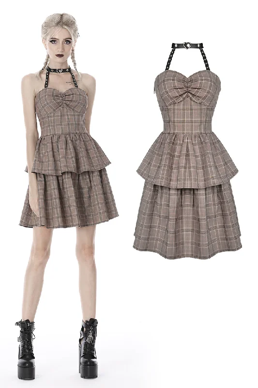 t-shirt dressPunk checked layer prom corset dress DW387