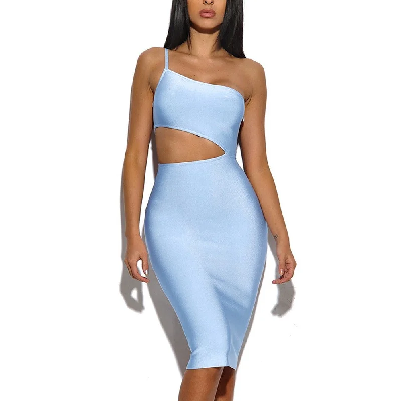 sophisticated dressAsymmetric Cutout Detail Bandage Dress