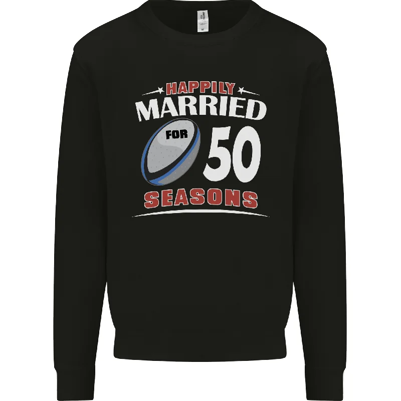 sleek sports hoodie50 Year Wedding Anniversary 50th Rugby Mens Sweatshirt Jumper