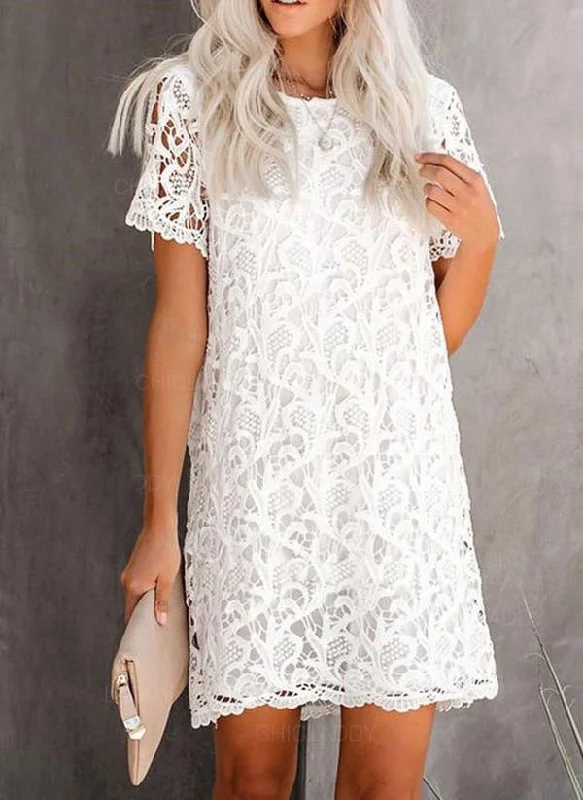 sophisticated dressWhere The Heart Is Pocketed Lace Shift Dress