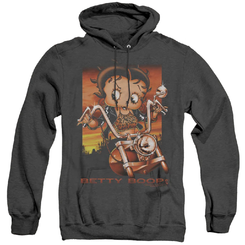 fashion casual hoodieBetty Boop Sunset Rider - Heather Pullover Hoodie