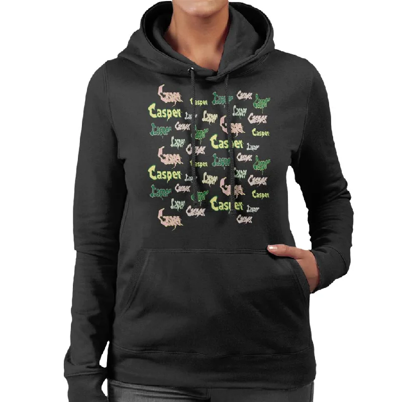 athletic hoodieCasper The Friendly Ghost Logo Fonts Women's Hooded Sweatshirt