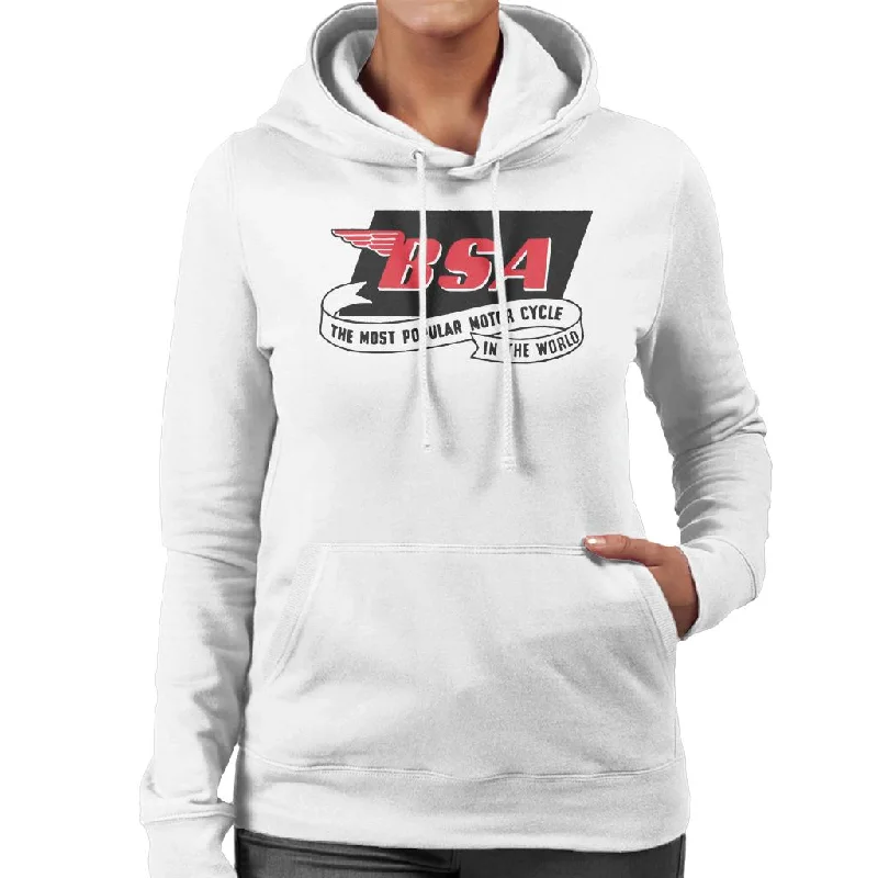 oversized hooded sweatshirtBSA Most Popular Motor Cycle In The World Logo Women's Hooded Sweatshirt