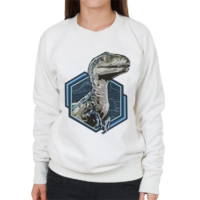 comfortable athletic sweatshirtJurassic Park Blue Raptor Women's Sweatshirt