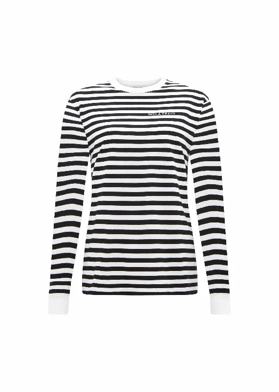 casual workout hoodieBella Freud Long Sleeve Striped T-Shirt