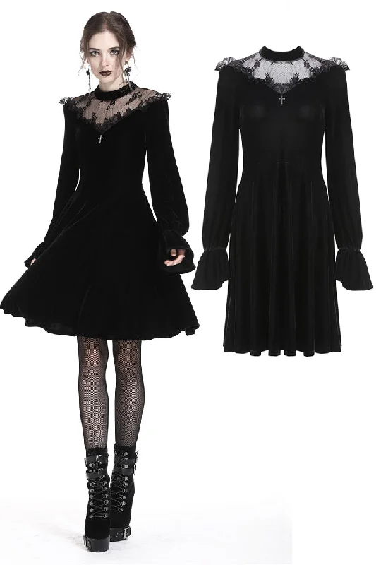 lace dressGothic cross lacey velvet dress DW245