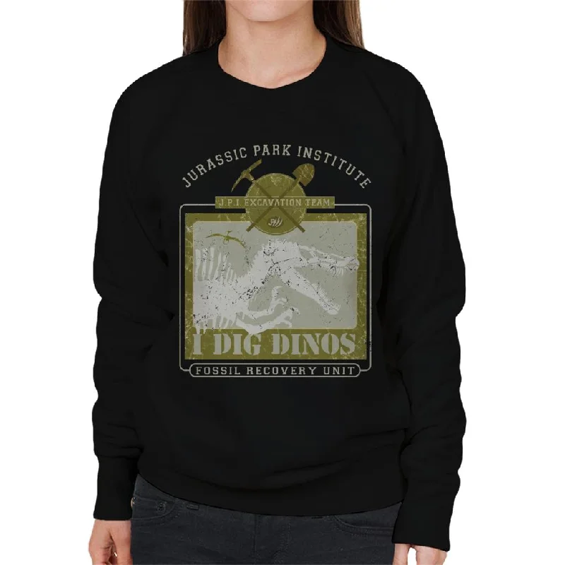 performance hoodie for gymJurassic Park Institute I Dig Dinos Fossil Recovery Unit Women's Sweatshirt