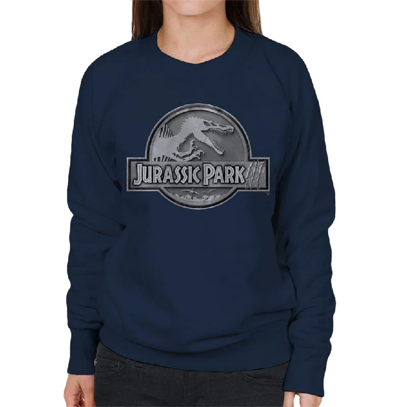 athletic casual sweatshirtJurassic Park III Spinosaurus Classic Silver Logo Women's Sweatshirt