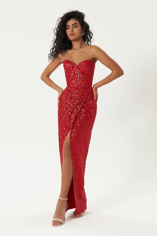 sophisticated dressRed Sparkly Cocktail Dress Madonna