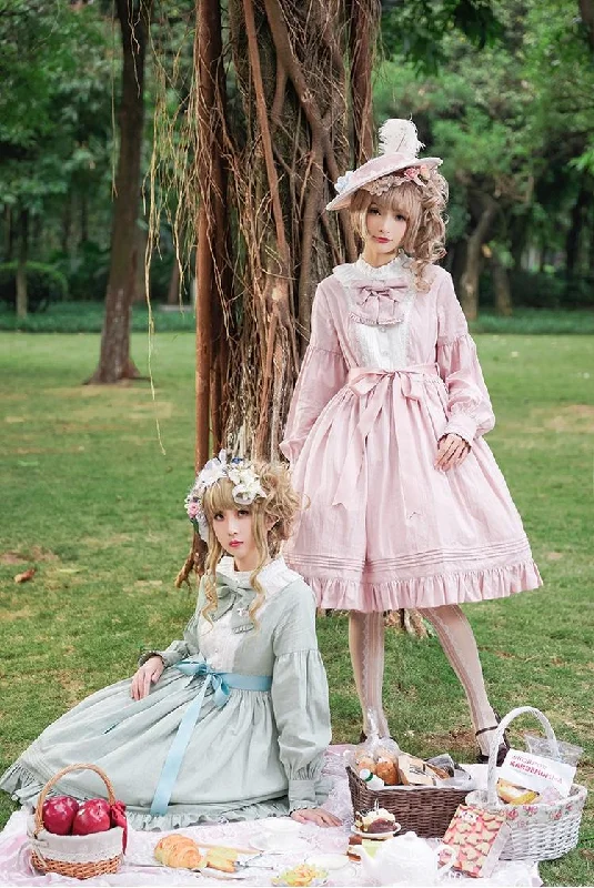 long sleeve dressChess Story~Vintage Lolita Long Sleeve OP Dress