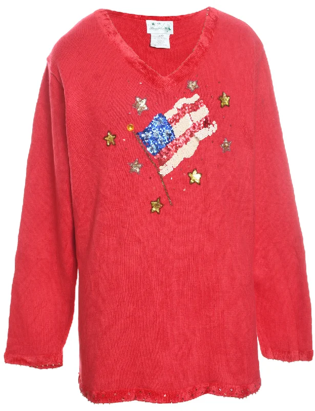 Limited Stock sleek and warm coatFestive Print Christmas Jumper - L