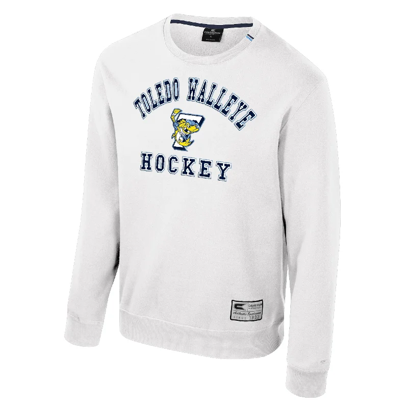 premium athletic sweatshirtToledo Walleye White Zion Crewneck Sweatshirt