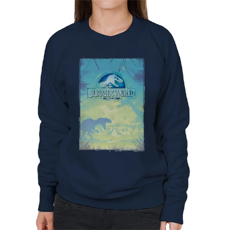 pullover workout hoodieJurassic Park Welcome To Jurassic World Blue Sky Dinosaur Silhouettes Women's Sweatshirt