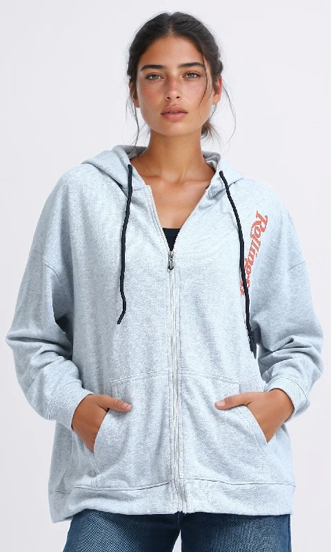 fashion sportswear hoodieO200152-W23W371-H.GREY (WSW)