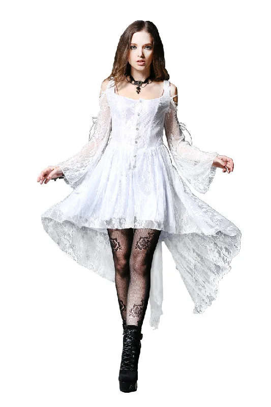 stylish dressGothic ghost cocktail lace dress with button row DW053WH