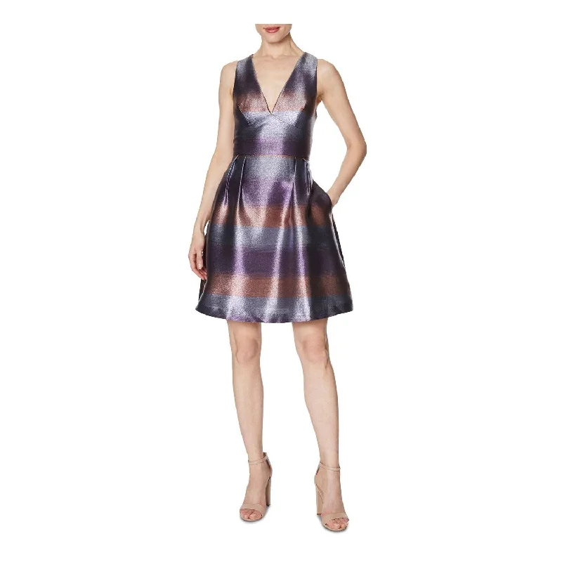 Hurry In Laundry By Shelli Segal Women's Sleeveless Short Fit Flare Dress Purple Size 16 Hurry In Laundry By Shelli Segal Women's Sleeveless Short Fit Flare Dress Purple Size 16