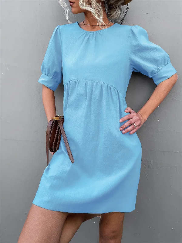 bodycon dressMarketa Puff Sleeve Babydoll Dress - Blue