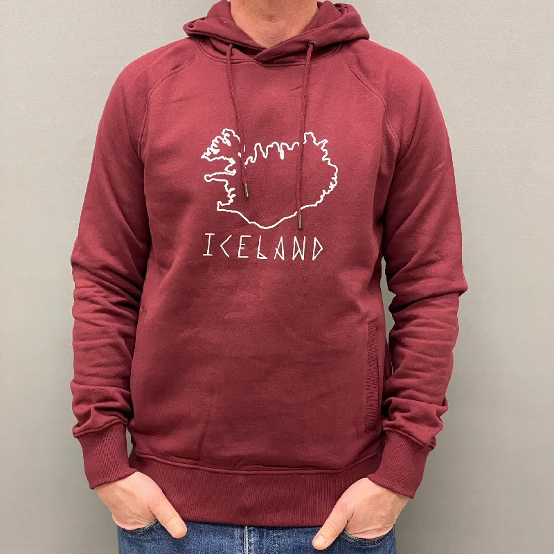 casual hoodie for fallUnisex Hoody - Iceland Runeletter - Burgundy