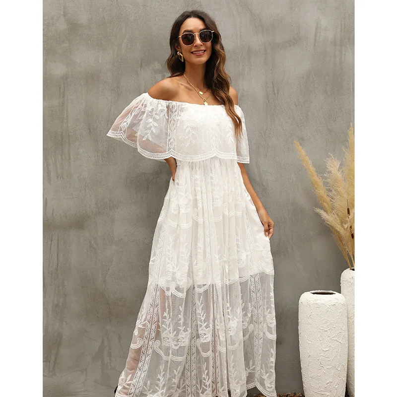 off-the-shoulder dressOur Together Is Forever Off The Shoulder Lace Maxi Dress