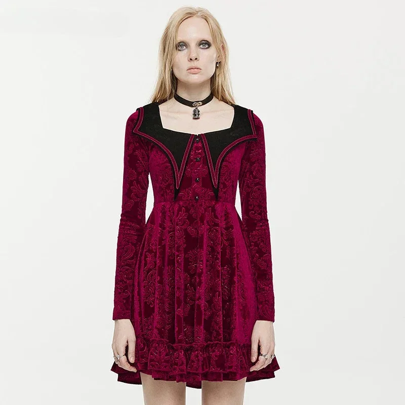 modern dressGothic Bat Shaped Velvet Mysterious Mini Dress