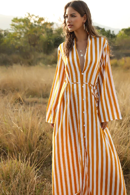 vintage dressRolla Striped Button Down Maxi Shirt Dress