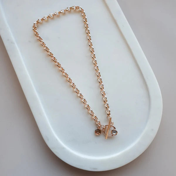 luxury dressSHORT | NEW | Rose Gold Bling Toggle Necklace