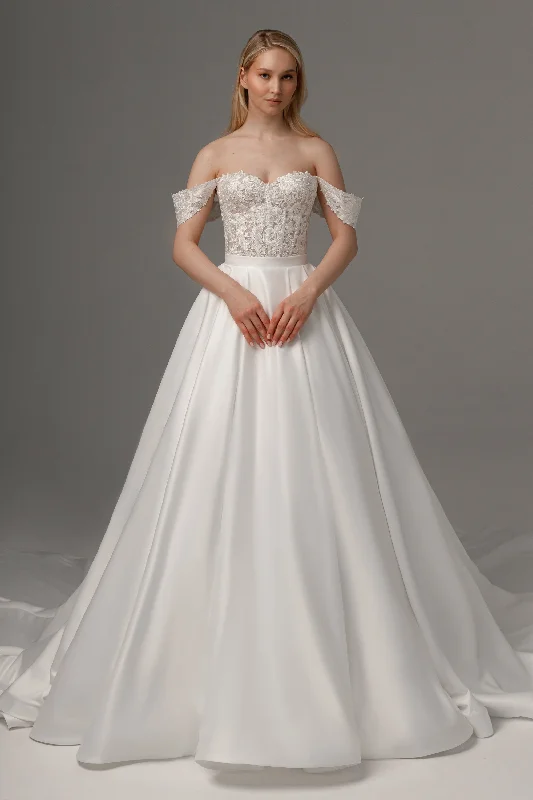 romantic dress2 in 1 Wedding Dress Mitsis With Detachable Protea Skirt