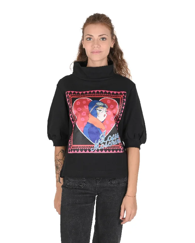 fitted workout sweatshirtLove Moschino Womens Sweatshirt W 6 375 01 M 4068 C74 BLACK