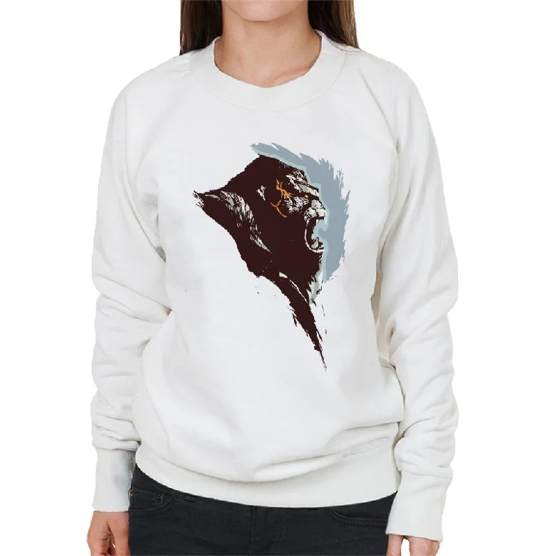 stylish athletic hoodieKing Kong Rage Side View Brush Stroke Women's Sweatshirt