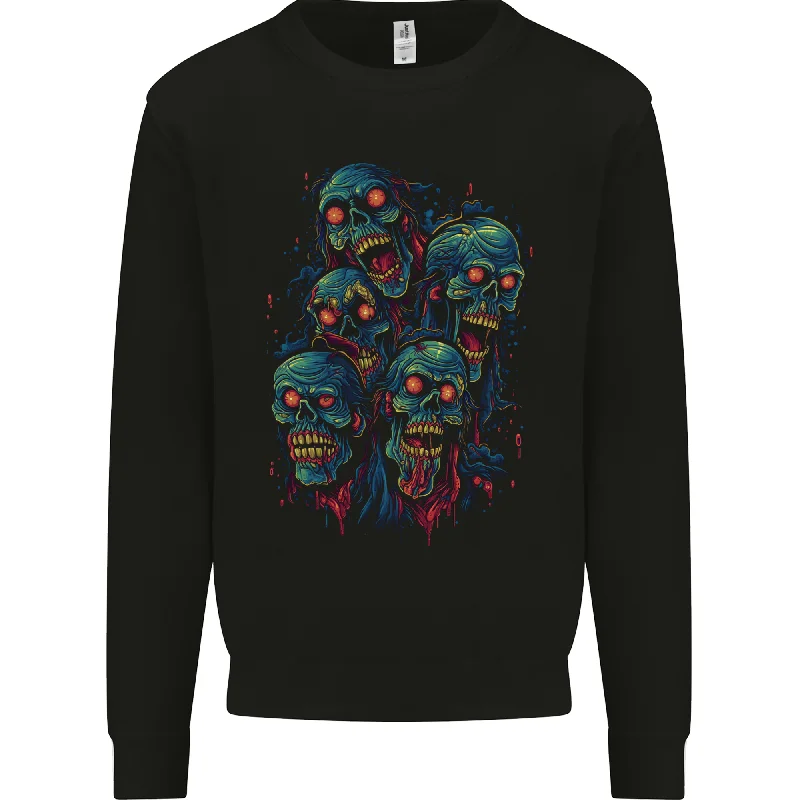 minima5 Zombie Skulls Halloween Mens Sweatshirt Jumper