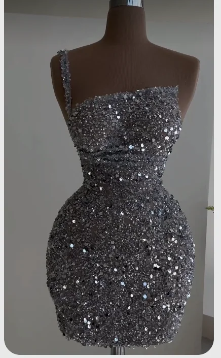 party dressSequin Short Homecoming Dress Silver Party Dress Y60