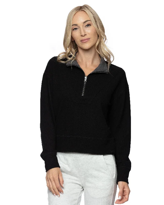 premium gym hoodieAndrea Fleece Reversible Quarter Zip