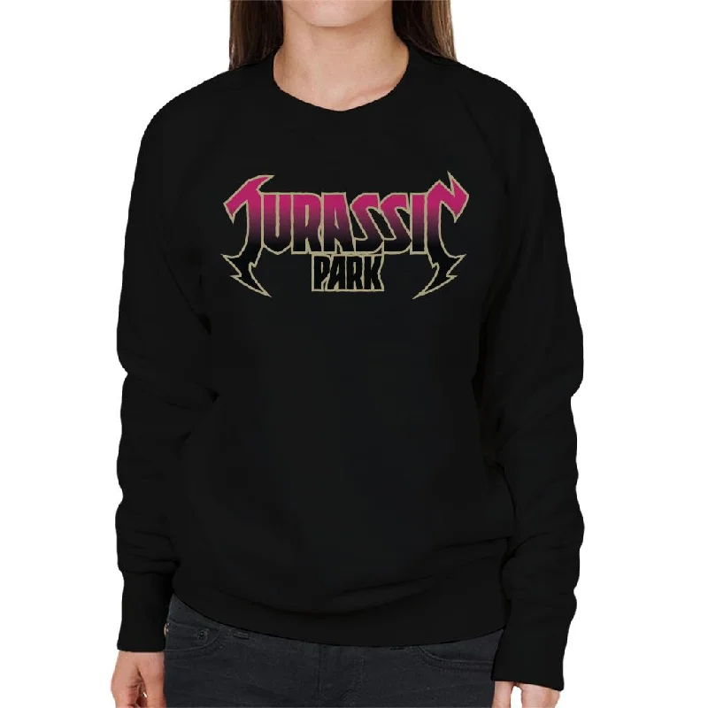 chic fitness hoodieJurassic Park Pink Gradient Rock Inspired Logo Women's Sweatshirt