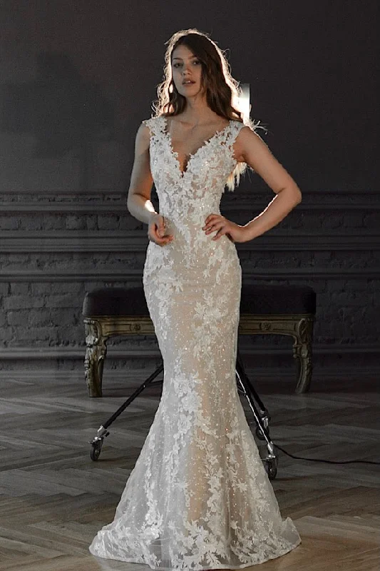 bodycon dressNude Lace Mermaid Wedding Dress Airis