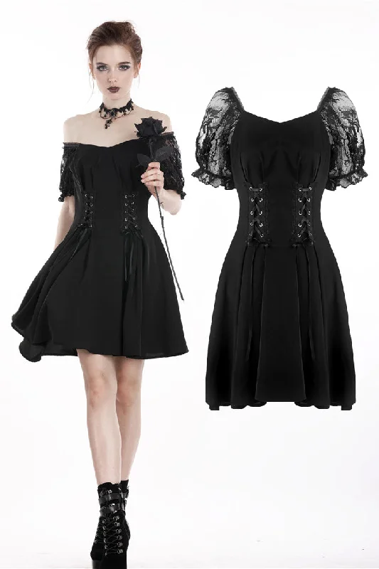 mini dressGothic lolita lace-up chiffon dress DW264