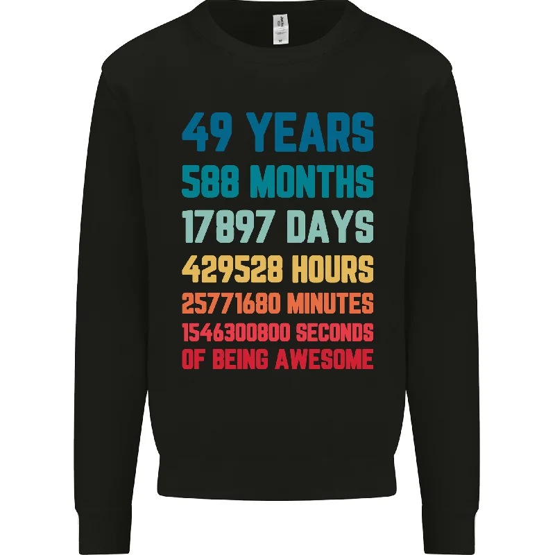 soft gym hoodie49th Birthday Sweatshirt for Men - Age 49 Jumper Top