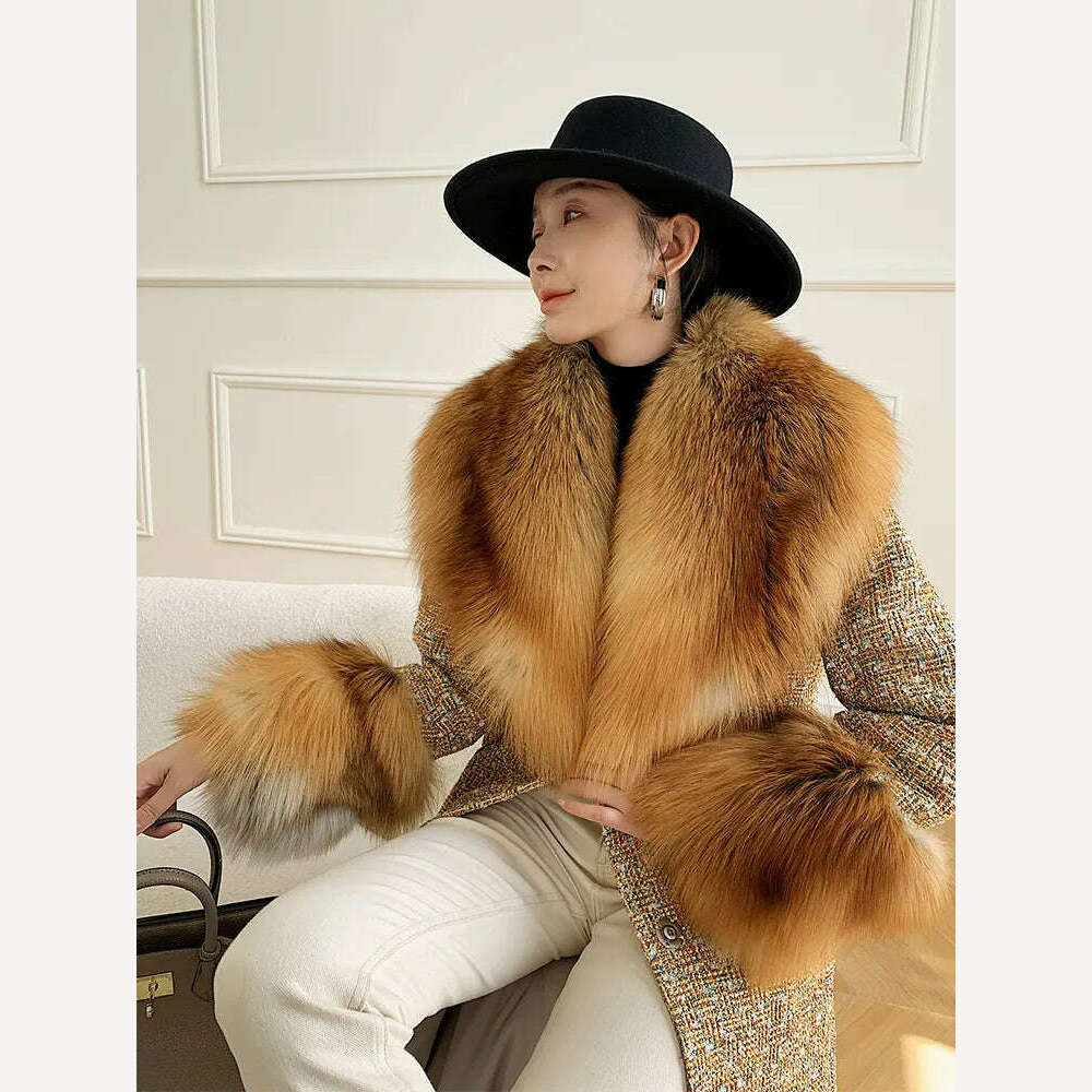 Today's Special retro coatLarge Size Winter Real Fur Collar Cuffs Set Neck Warmer Women Fur Shawl Furry Fluffy Fox Fur Scarf Luxury Scarves Coat Decor