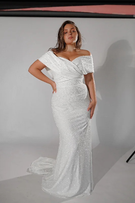 cocktail party dressPlus Size Sparkly Sheath Wedding Dress Jolie