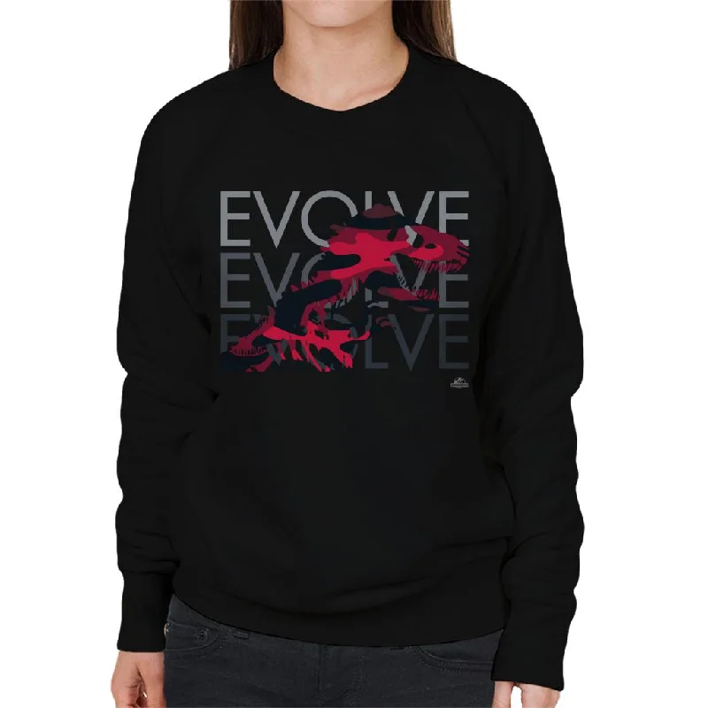 zip-up gym hoodieJurassic Park T Rex Evolve Evolve Evolve Women's Sweatshirt