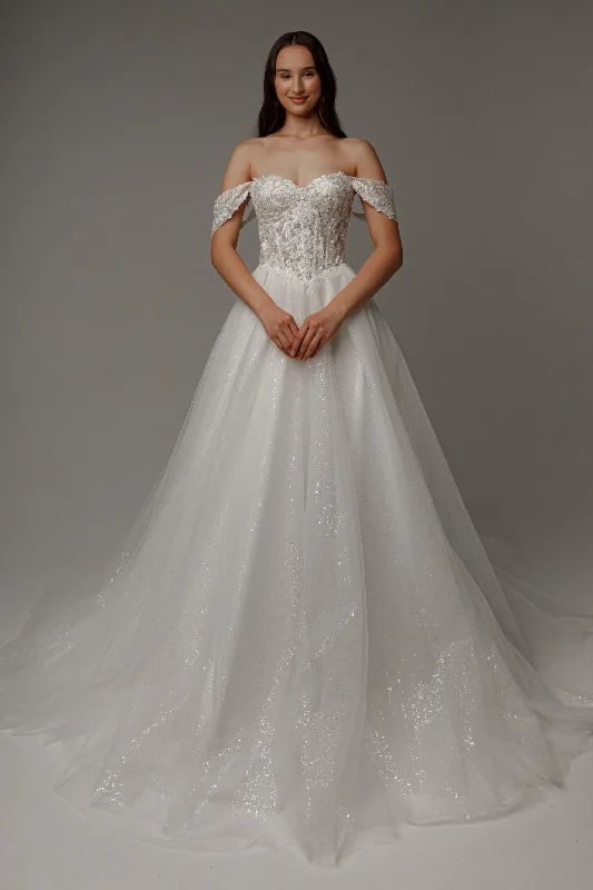 wrap dressFloral Lace Wedding Dress Kristy with Detachable Cape