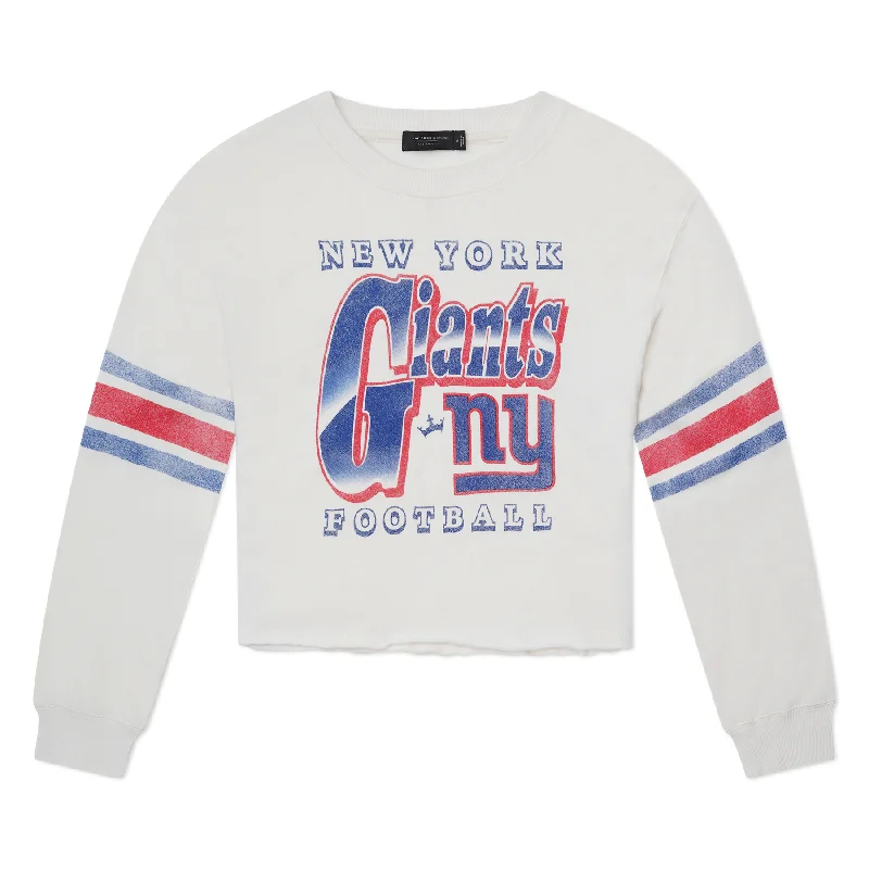 warm athletic hoodieNew York Giants Junk Food Women's Kickoff Crop Crewneck