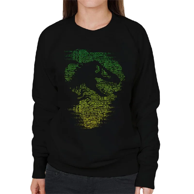 stylish athletic hoodieJurassic Park T Rex Silhouette Asset Out Women's Sweatshirt