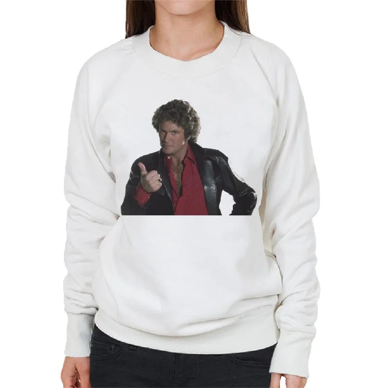 fitness lifestyle hoodieKnight Rider Michael Knight Thumbs Up Women's Sweatshirt