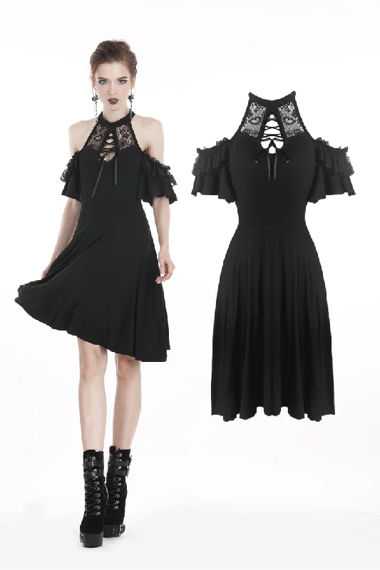 fitted bodycon dressGothic lady lacey lace up chest dress DW299