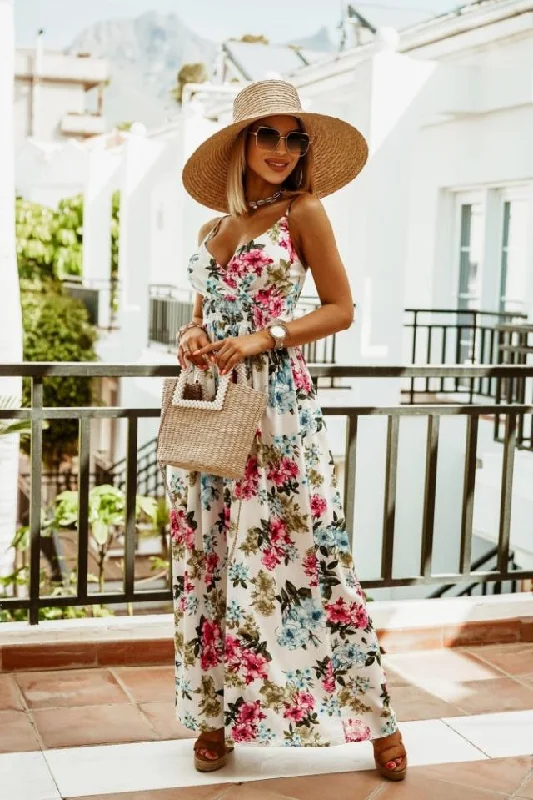 casual evening dressRussell Floral Ruffle Tiered Maxi Dress